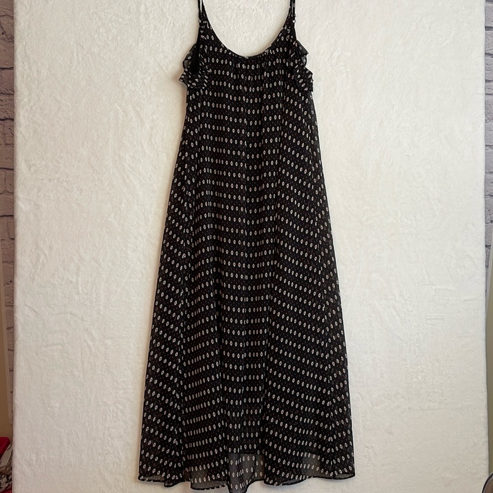 Who What Wear Black and White Patterned Maxi Dress SIZE Small